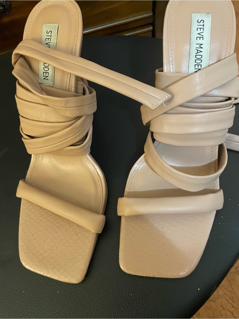 Steve Madden Nude Beige Strappy Wrap Sandals